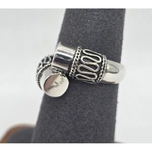 Bali-Style Sterling Silver 925 Bypass Ring Size 6.75 Wave Roped Oxidized NWOT